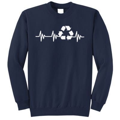 Earth Day Heartbeat Recycling Recycle For Women Tall Sweatshirt