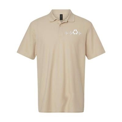 Earth Day Heartbeat Recycling Recycle For Women Softstyle Adult Sport Polo