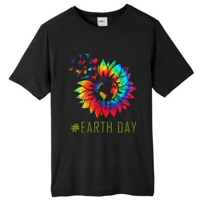 Earth Day Hippie Tie Dye Sunflower Earth Animals Outfit Tall Fusion ChromaSoft Performance T-Shirt