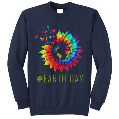 Earth Day Hippie Tie Dye Sunflower Earth Animals Outfit Sweatshirt