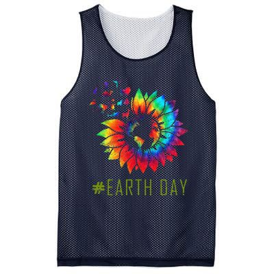 Earth Day Hippie Tie Dye Sunflower Earth Animals Outfit Mesh Reversible Basketball Jersey Tank