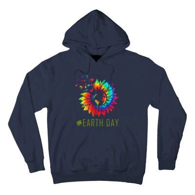 Earth Day Hippie Tie Dye Sunflower Earth Animals Outfit Tall Hoodie