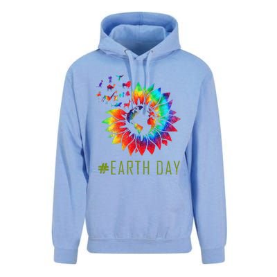 Earth Day Hippie Tie Dye Sunflower Earth Animals Outfit Unisex Surf Hoodie