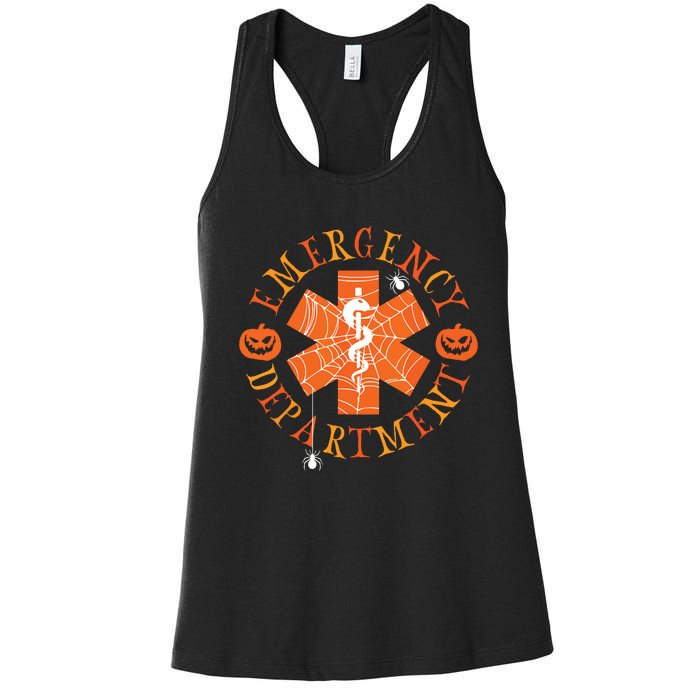 Emergency Department Halloween Emergency Room Nursing Nurse Women's Racerback Tank