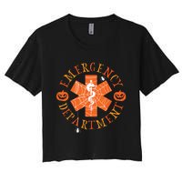 Emergency Department Halloween Emergency Room Nursing Nurse Women's Crop Top Tee