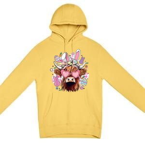 Easter Day Highland Cow Premium Pullover Hoodie