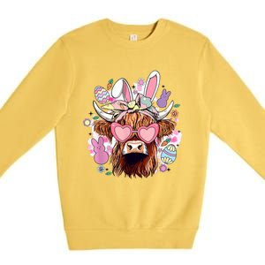 Easter Day Highland Cow Premium Crewneck Sweatshirt