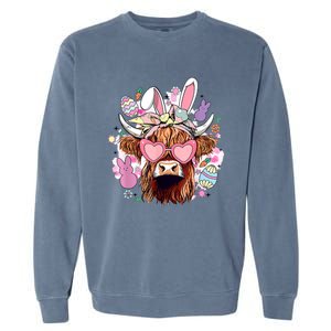 Easter Day Highland Cow Garment-Dyed Sweatshirt