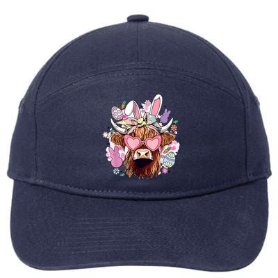 Easter Day Highland Cow 7-Panel Snapback Hat