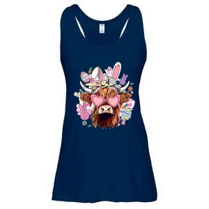 Easter Day Highland Cow Ladies Essential Flowy Tank