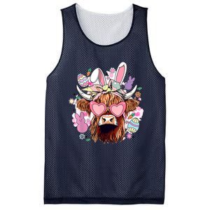 Easter Day Highland Cow Mesh Reversible Basketball Jersey Tank