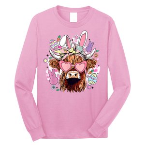 Easter Day Highland Cow Long Sleeve Shirt