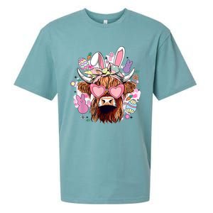 Easter Day Highland Cow Sueded Cloud Jersey T-Shirt