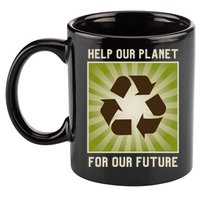 Earth Day Help Our Planet Future Reduce Reuse Recycle Logo Cute Gift 11oz C Handle Ceramic Mug