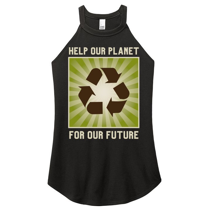 Earth Day Help Our Planet Future Reduce Reuse Recycle Logo Cute Gift Women's Perfect Tri Rocker Tank
