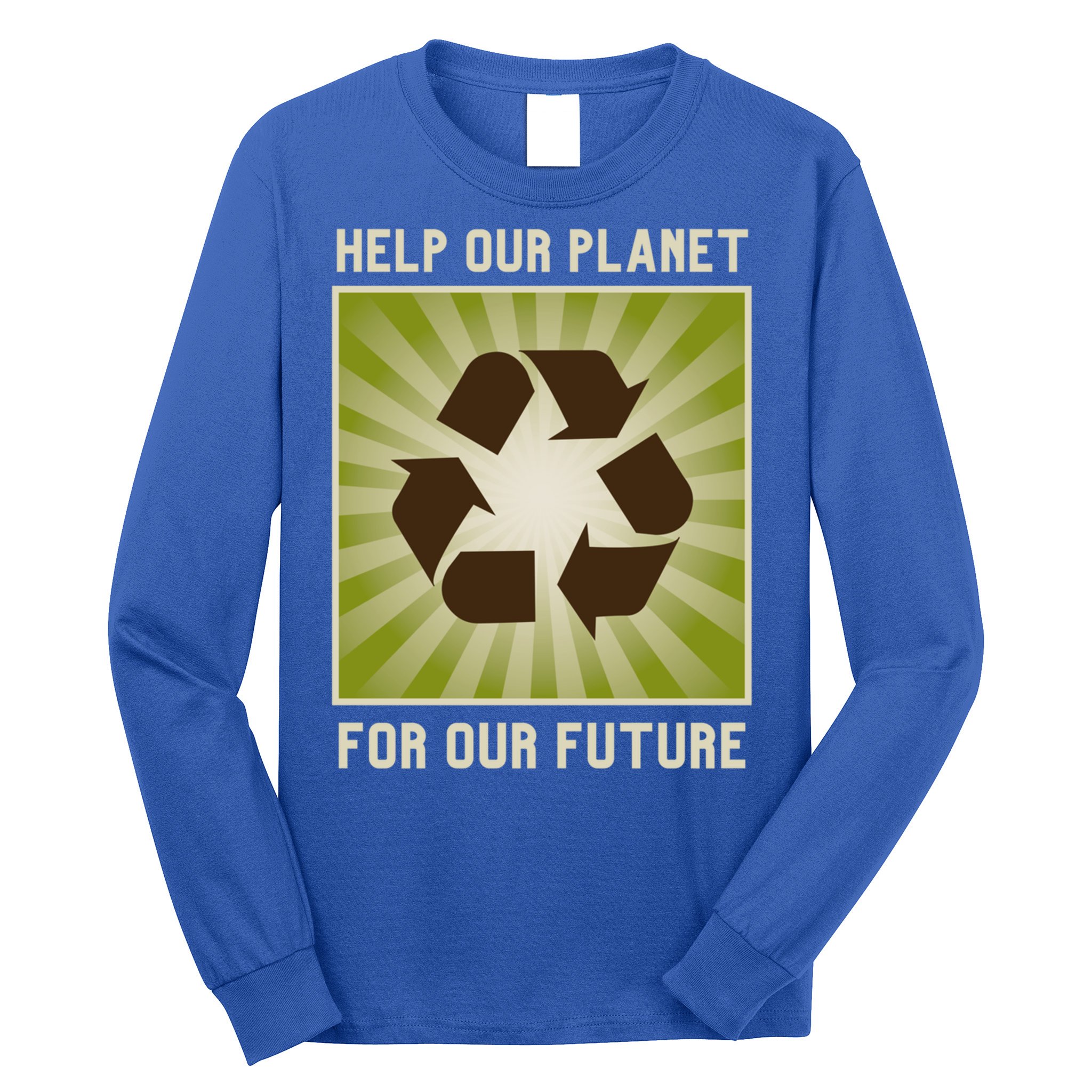 Earth Day Help Our Planet Future Reduce Reuse Recycle Logo Cute Gift Long Sleeve Shirt