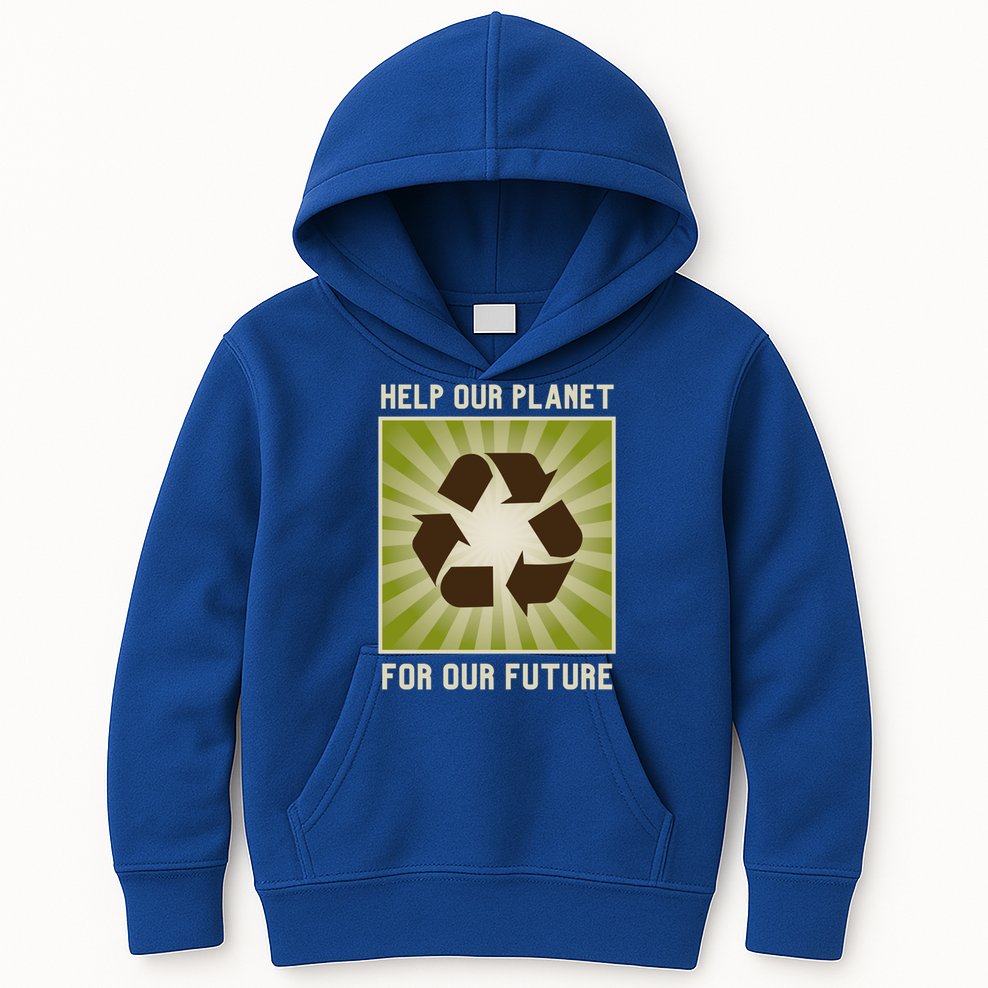 Earth Day Help Our Planet Future Reduce Reuse Recycle Logo Cute Gift Kids Hoodie