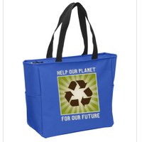 Earth Day Help Our Planet Future Reduce Reuse Recycle Logo Cute Gift Zip Tote Bag