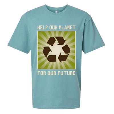 Earth Day Help Our Planet Future Reduce Reuse Recycle Logo Cute Gift Sueded Cloud Jersey T-Shirt