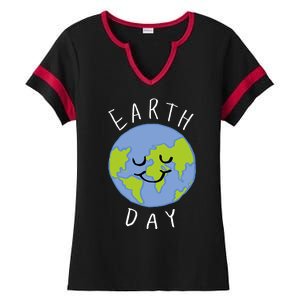 Earth Day Happy Planet Ladies Halftime Notch Neck Tee