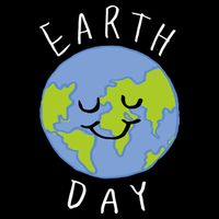Earth Day Happy Planet Cropped Pullover Crew