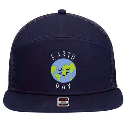 Earth Day Happy Planet 7 Panel Mesh Trucker Snapback Hat