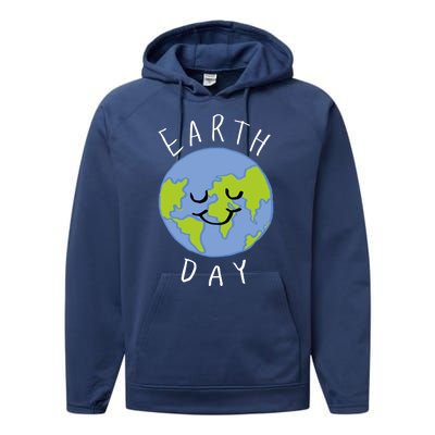 Earth Day Happy Planet Performance Fleece Hoodie