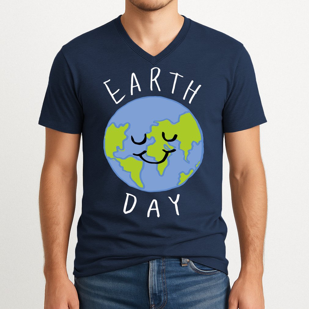 Earth Day Happy Planet V-Neck T-Shirt