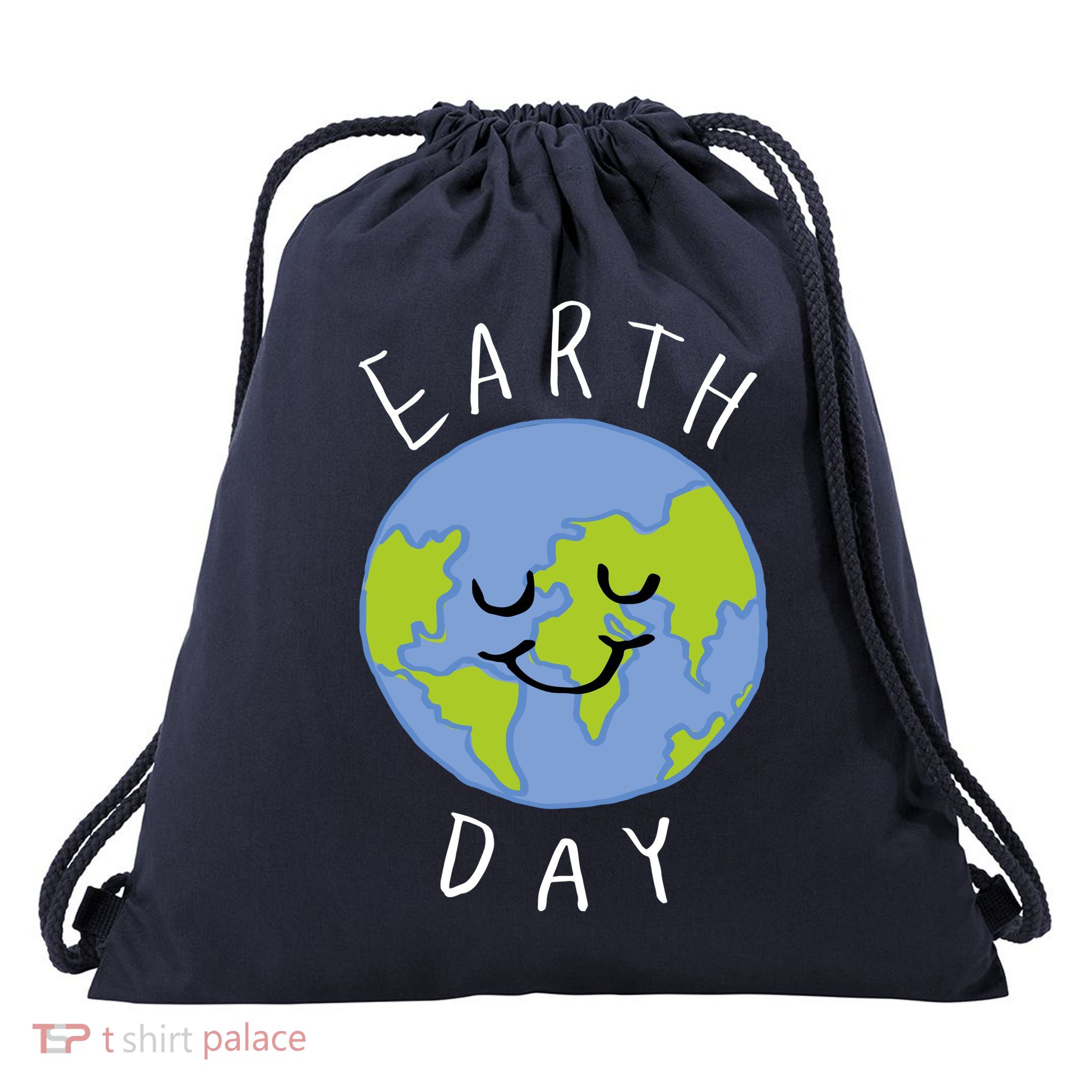 Earth Day Happy Planet Drawstring Bag