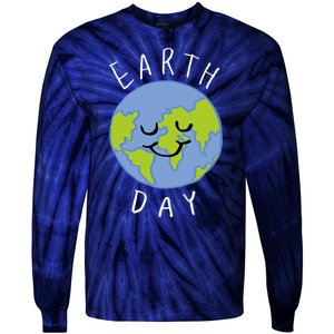 Earth Day Happy Planet Tie-Dye Long Sleeve Shirt