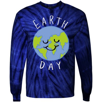 Earth Day Happy Planet Tie-Dye Long Sleeve Shirt