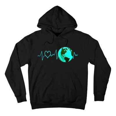 Earth Day Heartbeat Recycling Climate Change Activism Gift Hoodie