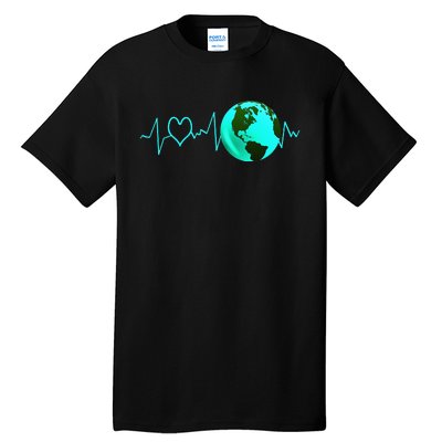 Earth Day Heartbeat Recycling Climate Change Activism Gift Tall T-Shirt