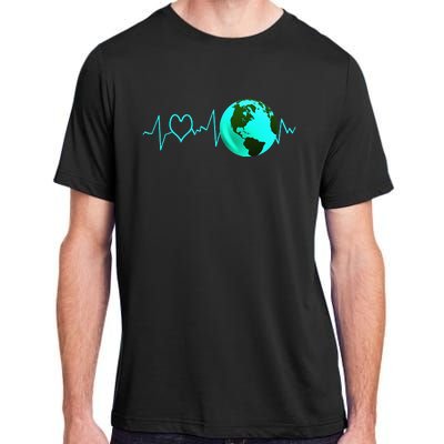 Earth Day Heartbeat Recycling Climate Change Activism Gift Adult ChromaSoft Performance T-Shirt