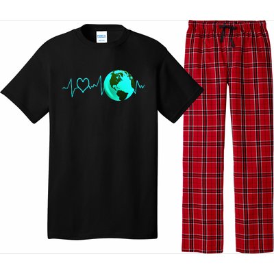 Earth Day Heartbeat Recycling Climate Change Activism Gift Pajama Set