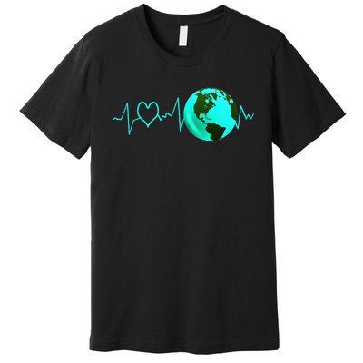 Earth Day Heartbeat Recycling Climate Change Activism Gift Premium T-Shirt