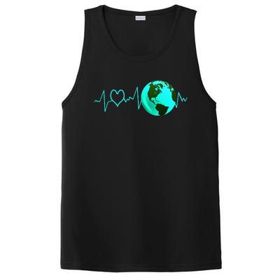 Earth Day Heartbeat Recycling Climate Change Activism Gift PosiCharge Competitor Tank