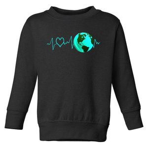 Earth Day Heartbeat Recycling Climate Change Activism Gift Toddler Sweatshirt