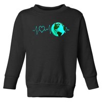 Earth Day Heartbeat Recycling Climate Change Activism Gift Toddler Sweatshirt