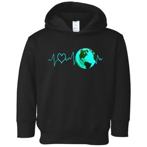 Earth Day Heartbeat Recycling Climate Change Activism Gift Toddler Hoodie