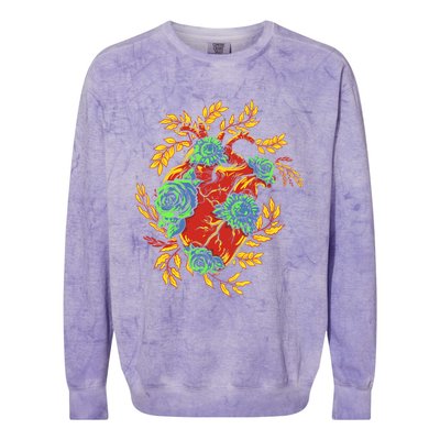 Earth Day Half Nature Half Heart Gift Colorblast Crewneck Sweatshirt