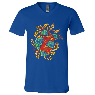 Earth Day Half Nature Half Heart Gift V-Neck T-Shirt