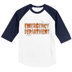 Emergency Departt Halloween Emergency Room Nursing Nurse Cute Gift Baseball Sleeve Shirt