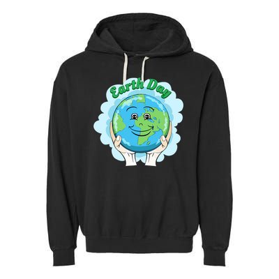 Earth Day Happy Globe Garment-Dyed Fleece Hoodie