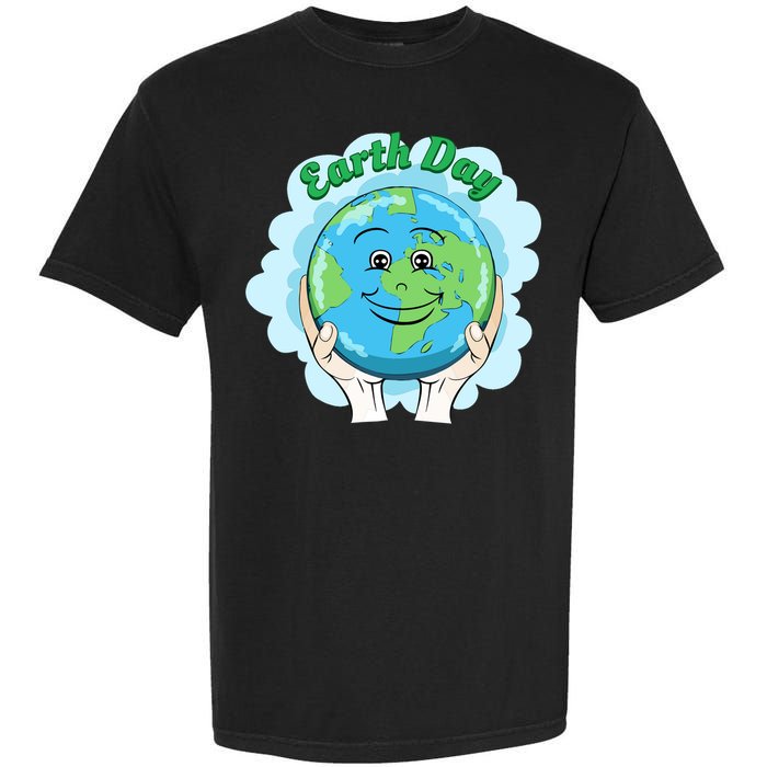 Earth Day Happy Globe Garment-Dyed Heavyweight T-Shirt