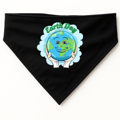 Earth Day Happy Globe USA-Made Doggie Bandana