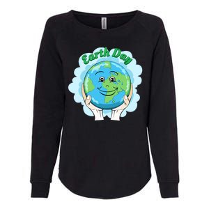 Earth Day Happy Globe Womens California Wash Sweatshirt