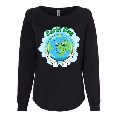 Earth Day Happy Globe Womens California Wash Sweatshirt