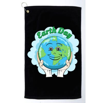 Earth Day Happy Globe Platinum Collection Golf Towel