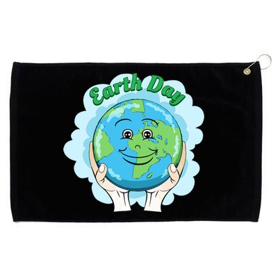 Earth Day Happy Globe Grommeted Golf Towel